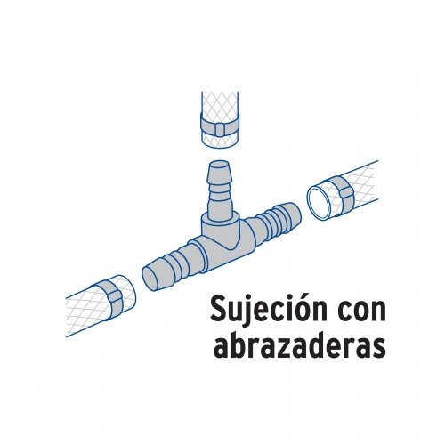 Tee reducida inserción central 3/4" x 1/2" de polipropileno