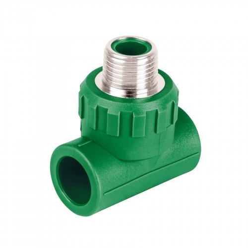 Tee macho de PPR 1/2" con inserto metálico, Foset