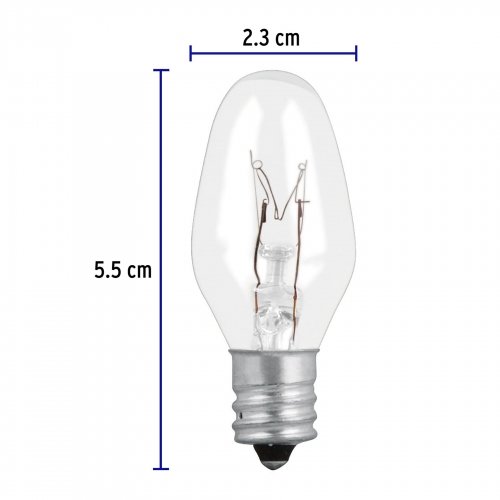 Foco incandescente transparente base E12 7.5W