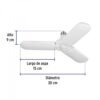 Lámpara LED 24W tipo ventilador, 3 aspas ajustables, Volteck