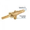 Válvula horizontal de latón 1/8" para gas LP, sin maneral