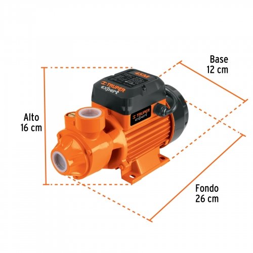 BOAP-1-2+FC4 Bomba periférica 1/2 HP, altura máxima 45 m, Truper Expert