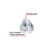 NUDO-1-8G+FC1 Blíster con nudos (perros) de hierro p/cable, Fiero