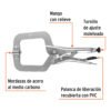 Pinza de presión 9" tipo "C" con mordaza autoajustable