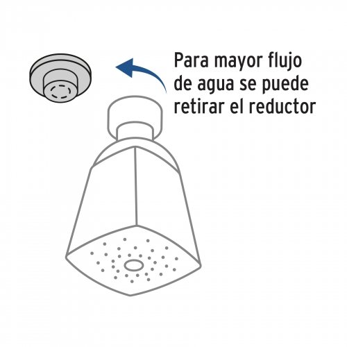 Regadera cuadrada 2" brazo y chapetón de acero, Foset