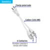 Mini extensión eléctrica doméstica dual 10 cm, blanca