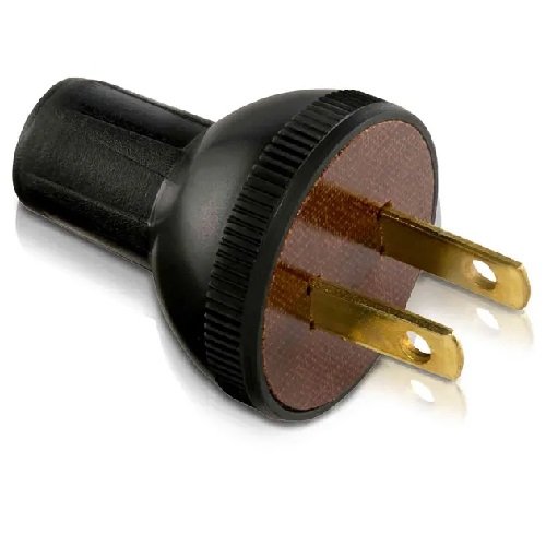 Clavija sencilla 2 polos redonda Negra PVC IUSA 416