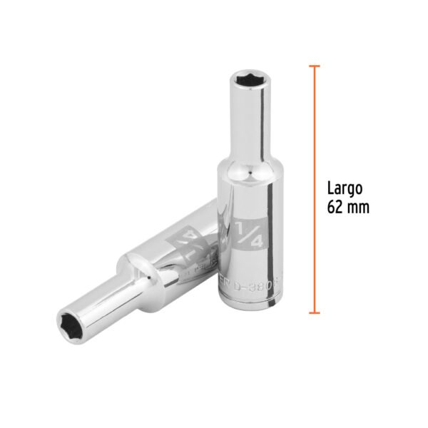 Dados largos, 6 puntas, estándar, cuadro 3/8", Truper