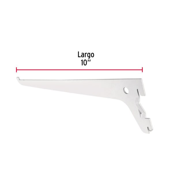 Ménsula plana blanca para cremallera sencilla, 25cm, FIERO