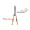 Tijera para poda 53 cm, ligera, mgos de madera, TRUPER
