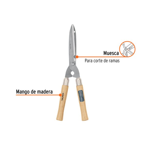 Tijera para poda 53 cm, ligera, mgos de madera, TRUPER