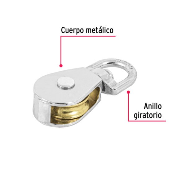 Garrucha metálica para noria de 3/4", FIERO