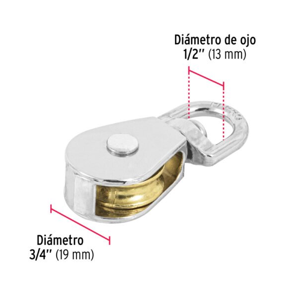 Garrucha metálica para noria de 3/4", FIERO