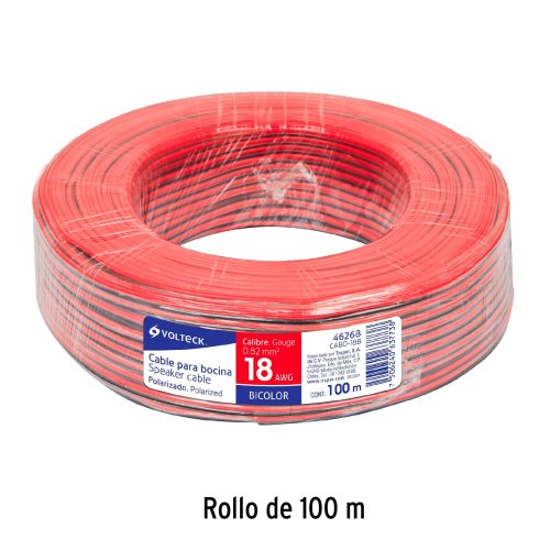Metro de cable polarizado bicolor p/bocina 18 AWG