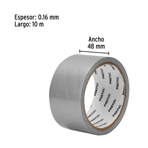 Cinta de 10 m para ducto, espesor 0.16 mm, Pretul