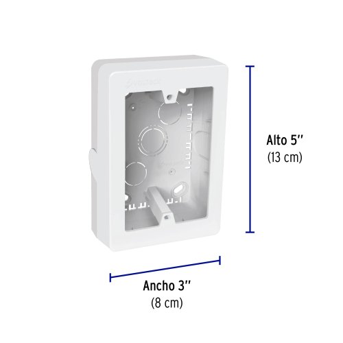 Caja de contactos para canaleta 3" x 5", blanca, Volteck
