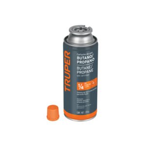 Lata de gas de 220g con válvula de 1/4 de vuelta, TRUPER