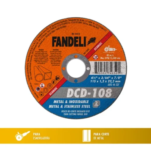 DISCO CORTE A. INOXIDABLE 4 1/2X0.047X7/8'' FANDEL|74650 