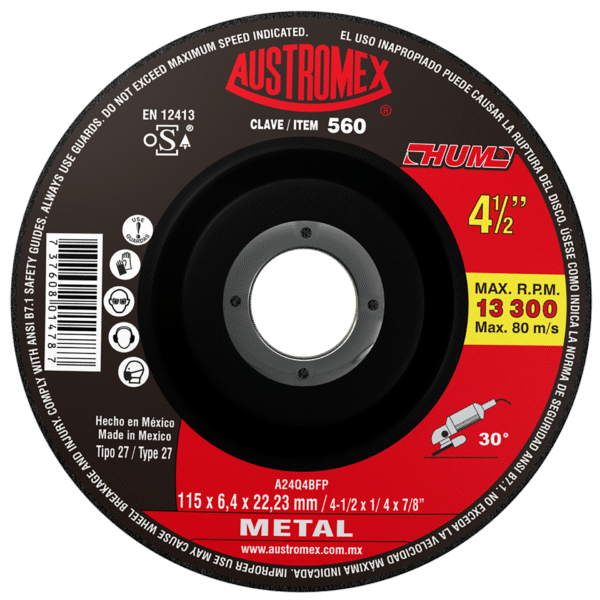 DISCO DESB. MTAL T.27 HUM 4 1/2X1/4X7/8'' AUSTROM|AUS560 