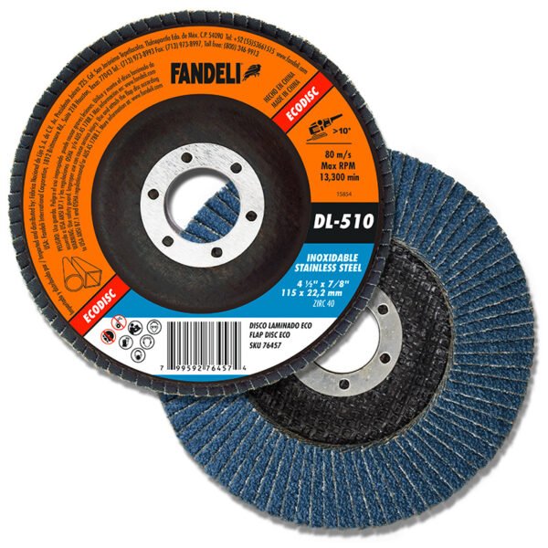 DISCO LAMINADO ECO INOX G-40 4 1/2" DL510 FANDELI|76457 