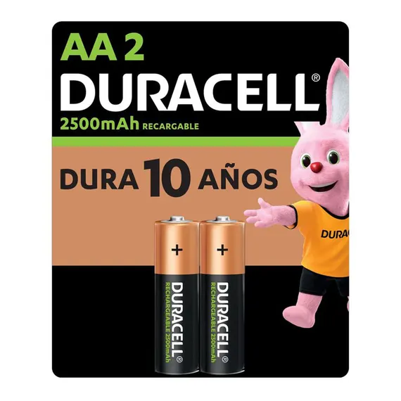 Pila Recargable AA 2 Piezas DURACELL