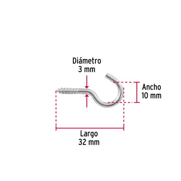 Blíster con 12 armellas abiertas de 17 x 40, FIERO