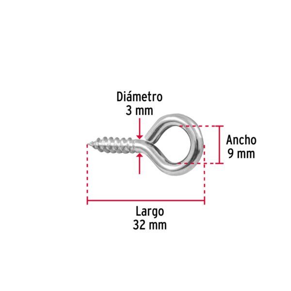 Blíster con 10 armellas cerradas de 18 x 50, FIERO