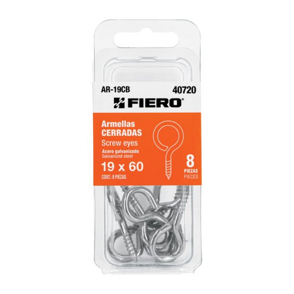 Blíster con 8 armellas cerradas de 19 x 60, FIERO