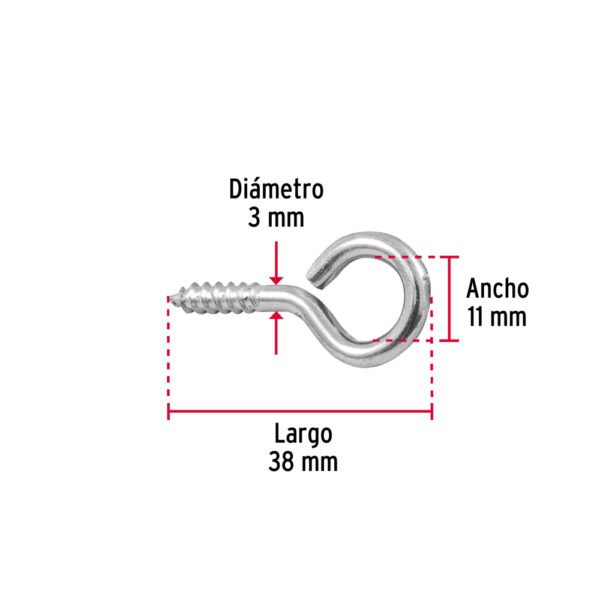 Blíster con 8 armellas cerradas de 19 x 60, FIERO