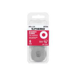 Blíster con 6 arandelas planas de 1/2", FIERO