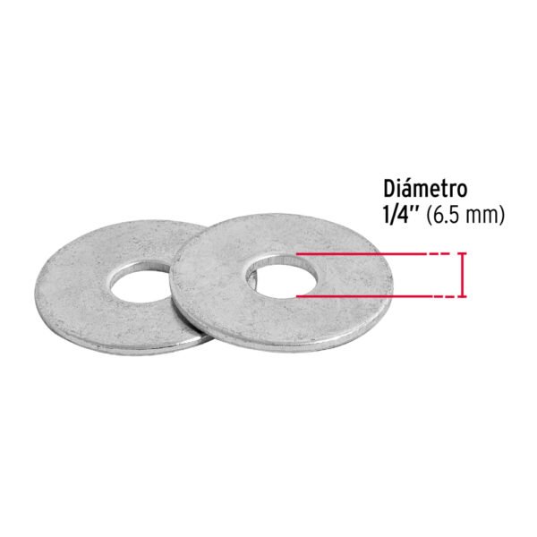 Blíster con 30 arandelas planas de 1/4", FIERO