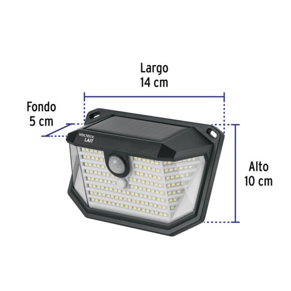 ARB-821L+FC2 Luminario Solar LED 3W 6500K, sensor de movimiento, VOLTECK