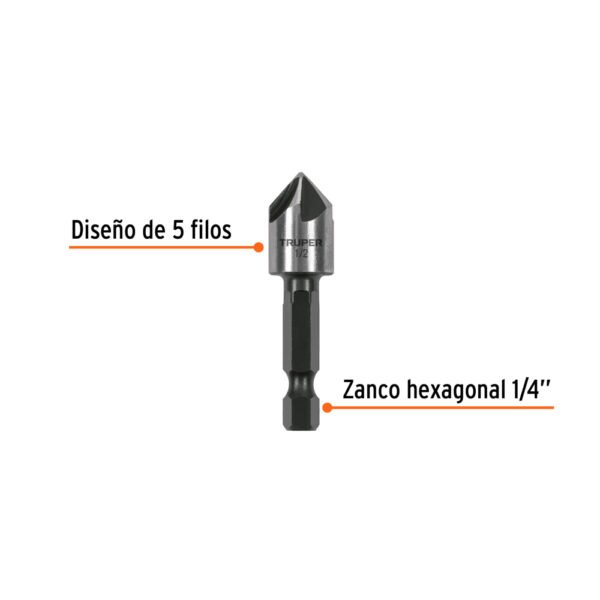 Avellanador HSS cambio rápido 1/2", TRUPER