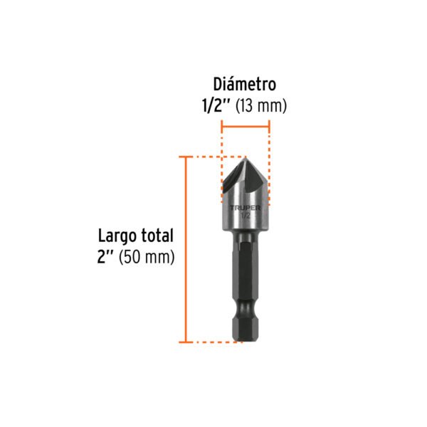 Avellanador HSS cambio rápido 1/2", TRUPER
