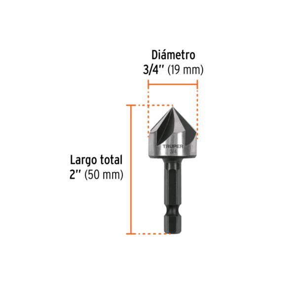 Avellanador HSS cambio rápido 3/4", TRUPER