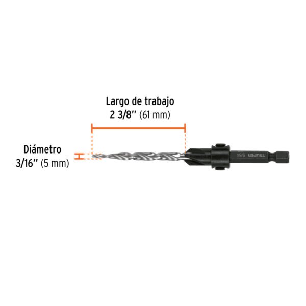 Juego de 3 brocas avellanadoras, TRUPER