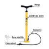 Bomba manual para inflar, 80 PSI, PRETUL