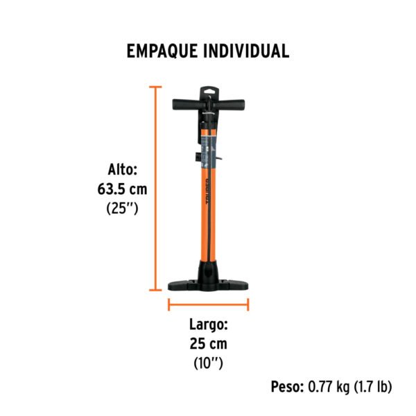 BOM-TR+EIND1 Bomba manual para inflar, 100 PSI, TRUPER