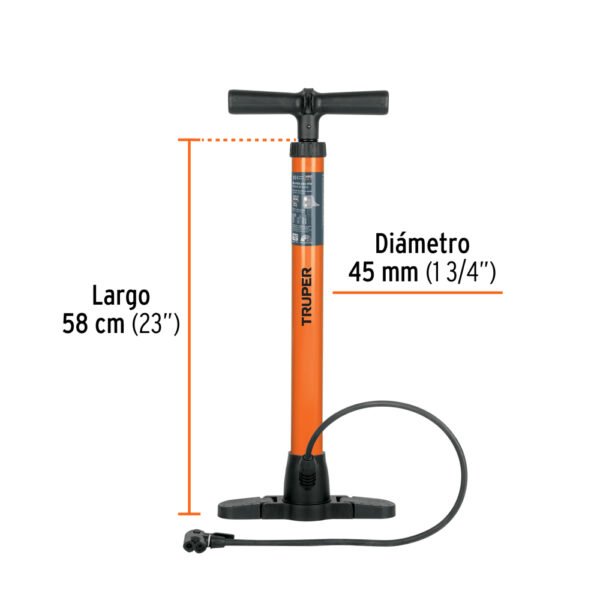 BOM-TR+FC2 Bomba manual para inflar, 100 PSI, TRUPER