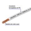 CAB-12B+FC1 Rollo de 100 m de cable THHW-LS 12 AWG blanco, VOLTECK