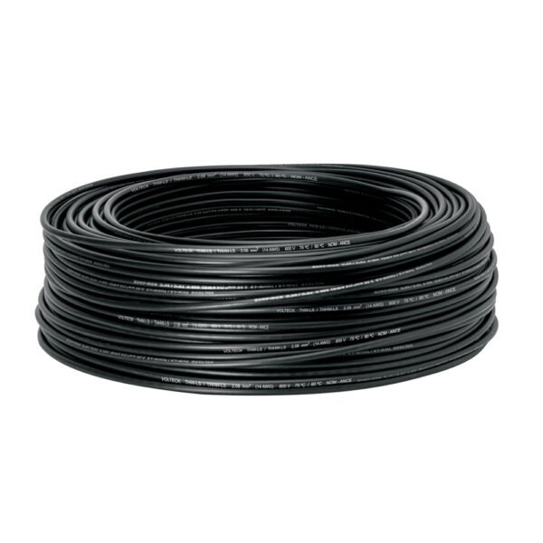Rollo de 100 m de cable THHW-LS 12 AWG negro, VOLTECK