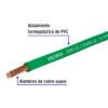 Rollo de 100 m de cable THHW-LS 14 AWG verde, VOLTECK