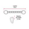 Collar de entrenamiento para perro, 45 cm, eslabón 2.5 mm