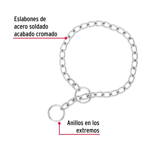 Collar de entrenamiento para perro, 60 cm, eslabón de 4 mm