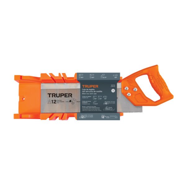 CAIN-12+E1 Caja de inglete con serrucho de costilla 12", TRUPER