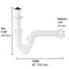 Céspol rígido de ABS con contra, para lavabo, FOSET