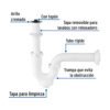Céspol rígido de ABS con contra, para lavabo, FOSET