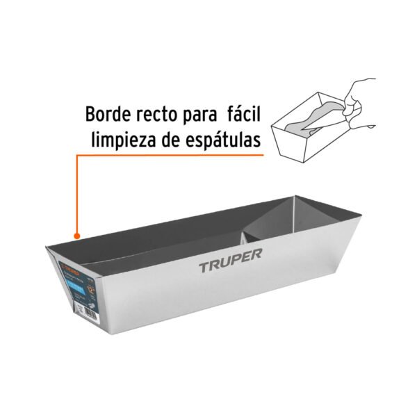 Charola de 12" de acero inoxidable para mezcla, TRUPER