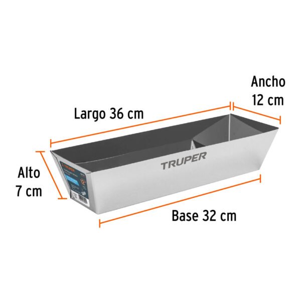 Charola de 12" de acero inoxidable para mezcla, TRUPER