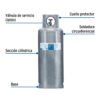 Cilindro portátil para gas LP, 20kg (44lb) FOSET